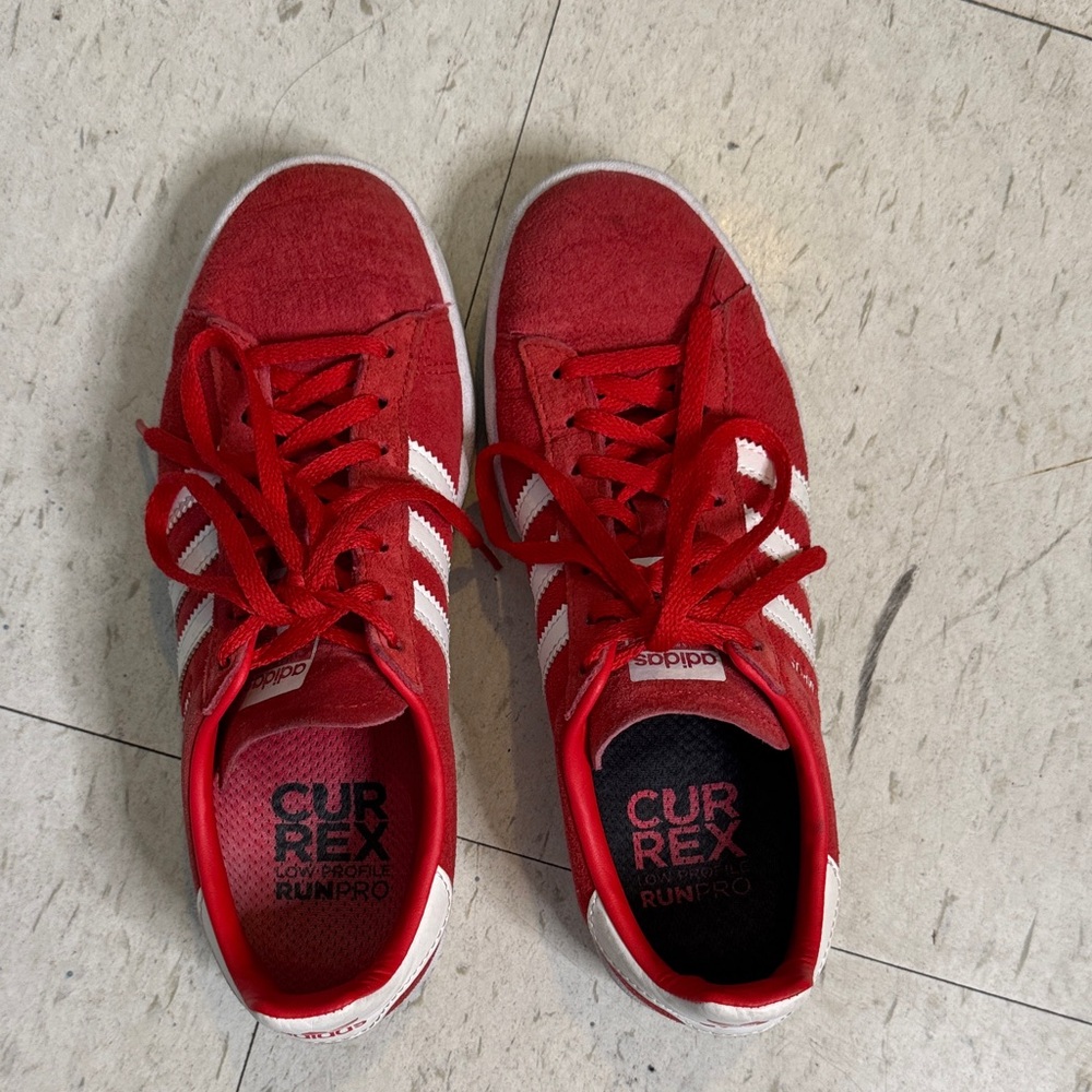 Adidas Campus Red Sneaker White Accents